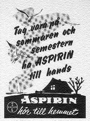 Aspirin, innehllande acetylsalicylsyra, smrtstillande medel som ersttning fr fladdermusblod, ra kolrotsskivor, kalla omslag, ttiksomslag m.m.